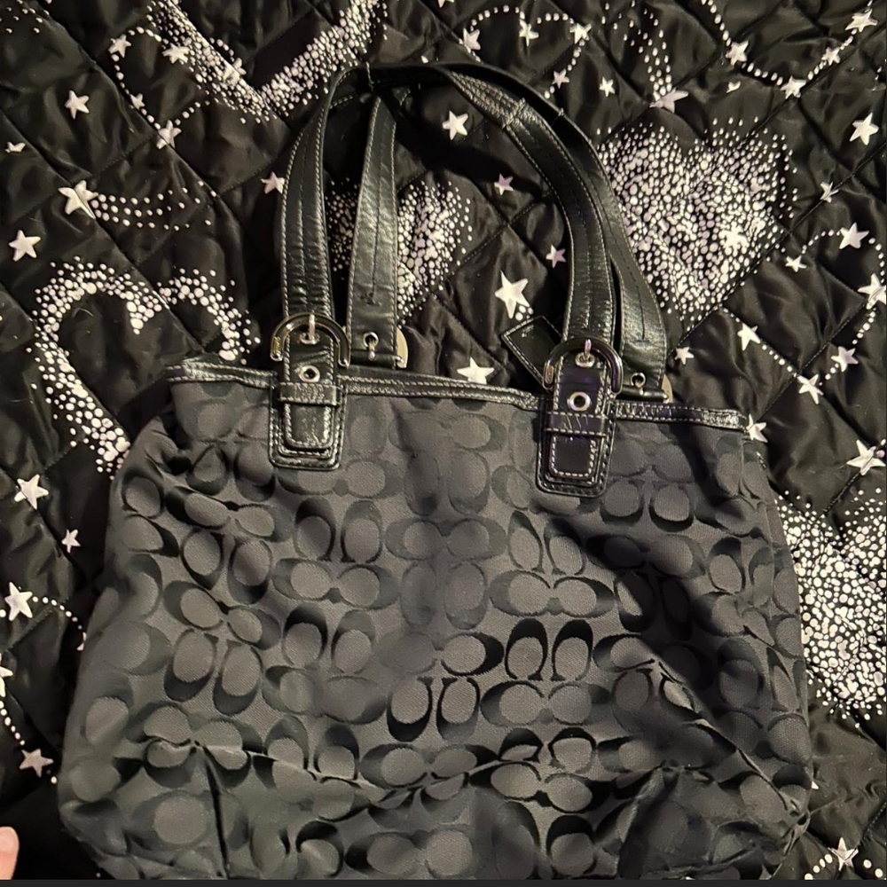 Coach Black Signature Tote Bag